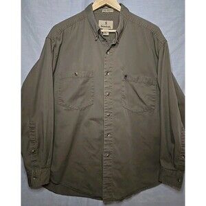 Browning Super Naturals Long Sleeve Button Shirt Canvas, Men's Sz XL Brown/Olive